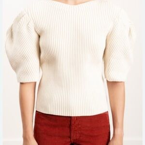 Closet clean out! Mara Hoffman Cream Crew Neck Sweater with Textured Knit